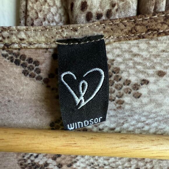 Windsor Snakeskin Print Wrap Top Women’s Small Bell Sleeve Tie Front - Picture 6 of 7